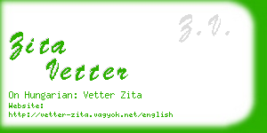 zita vetter business card